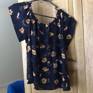 Navy floral shirt